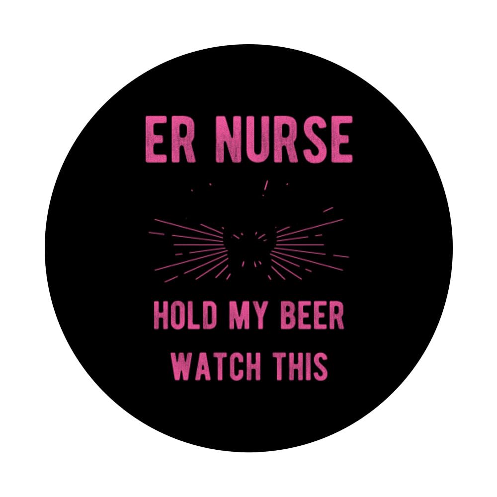 ER Nurse: The First Person You See After ER Nurse Joke Docto PopSockets Swappable PopGrip, Black - Image 3