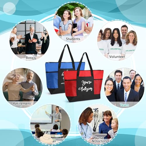 Image of Paterr 10 /20 /30 Pcs Thank You Tote Bags Bulk for Women Appreciation Gift for Employee Teachers Coworker Cna Nurse Staff