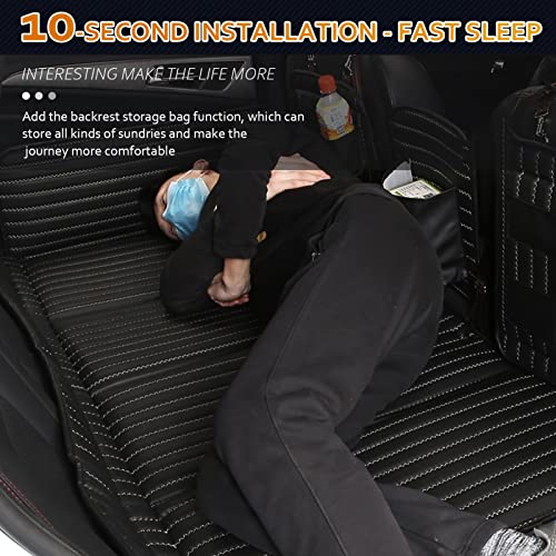 Non-Inflatable Car Mattress Car Camping Bed, Car Travel Bed Suitable For Sleeping Mattresses In The Back Seats Of Most Cars Winter Products (Color : Black, Size : 140X(70~85) Cm) #TOP5