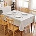Heavy Duty Vinyl Tablecloth with Flannel Backing Waterproof Oil-Proof Plastic Table Cloth Stain-Resistant Wipeable Rectangle or Square Table Cover for Indoor and Outdoor (Beige Striped,60x84 Inch)