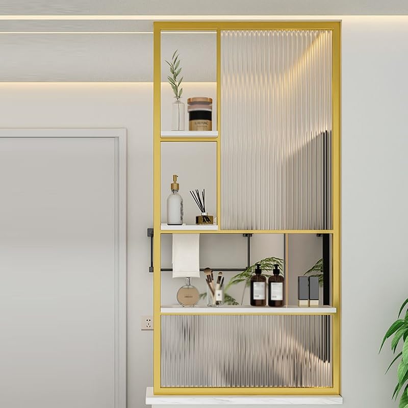 Étagère de séparation de pièce meuble de rangement en métal translucide - 2