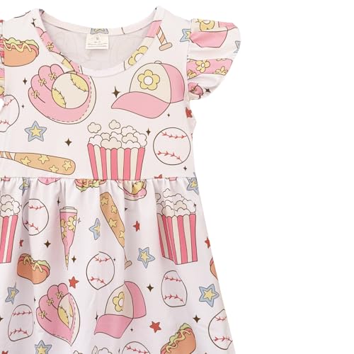 Toddler Girls Spring Summer Dress Causal Flutter Sleeve Ruffle Bottom Dress Summer Clothes3