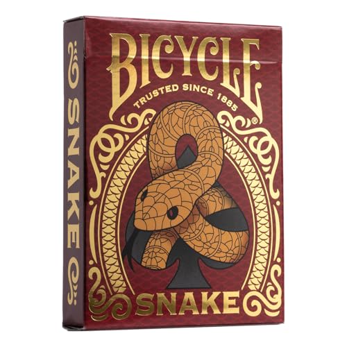 Bicycle Chinese Zodiac Snake Playing Cards, Chinese New Year Edition, Red and Gold Card Deck
