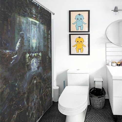 Rideau de douche astronaute imperméable et lavable pour baignoire propre
