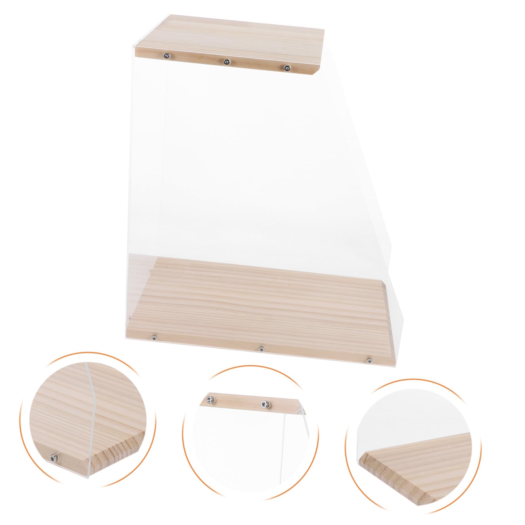 Mobiletto Porta Dischi Vinile in Legno e Acrilico, 1 Pezzo | Scaffale da Tavolo per Libri e Media, Formato Box per Archiviazione e Esposizione