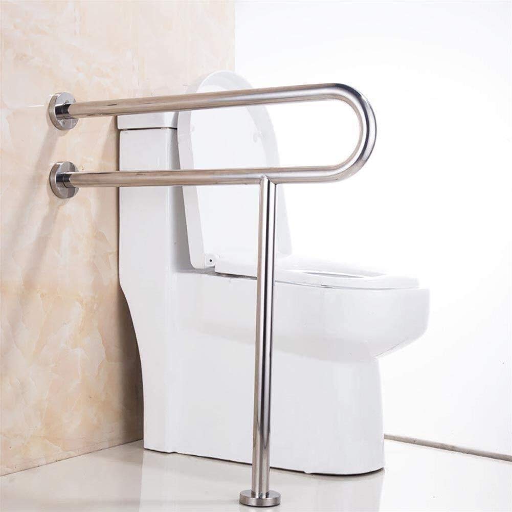 Asa De Seguridad para Baño Barra de Seguridad Baño Pared Suelo para Minusválidos Barra de Sujeción Baño para Discapacitados en Acero Inoxidable Acabado Satinado