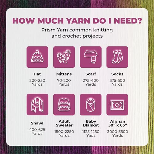 Image of Mary Maxim Prism Yarn, Acrylic Multicolor DK Yarn, 290 Yards, Succulent | Ombre Yarn, 3 Weight, Machine Wash, For Knitting and Crochet, Create Baby Items, Blankets, Afghans, Clothing Variegated Yarn