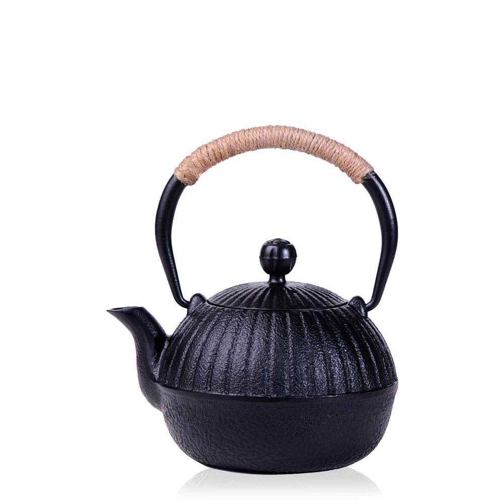 Tetera Juego De Té Teapot Tetera De Té Tea Kettle Tetera Meilan Bambú Pote De Hierro Fundido Casero Tetera De Hierro Fundido Vintage Tetera De Hierro Fundido Té De Hierro Sin Recubrimiento 500 Ml-Pequ