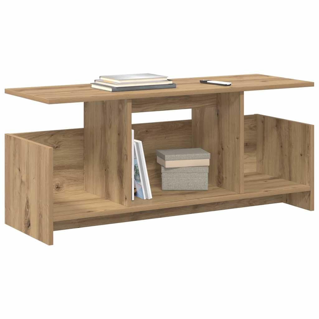 Stojak pod telewizor Artisan dąb z materiału drewnopochodnego 102 x 35 x 45 cm z miejscem do przechowywania, kredens do salonu, urządzeń multimedialnych, HiFi, gier i kina domowego
