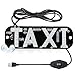 Juren Taxi Sign, 2colors LED Light Logo,on Car Window with DC 6V Car Charger Inverter for Rideshare Driver Taxi Light up Sign (White and Blue)