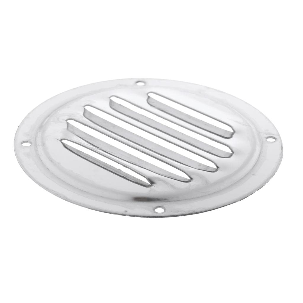 Skkwjege Silver Stainless Steel Round Louvered Vent Cover For Marine Boat Rv Yacht Caravans