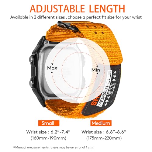 Image of Quick Release Watch Band Strap for Casio F-91W F-94W F-105W F-84W W-735H W-800H SGW-300H SGW-400H A158WA AE-1000W,18mm Leather Hook & Loop Casio strap