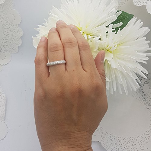 0.4tw 14K Solid Gold Round White Diamond Womens Wedding Band Stackable Ring4