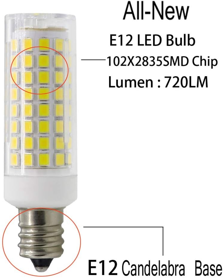 Amazon Crazy 🔥 Deals All New E12 LED Bulb Dimmable 7W Equivalent to E12 Halogen Bulb 60W, E12 Candelabra Bulbs for Ceiling Fan, Indoor Lighting 2 Pack (Cool White 6000K)