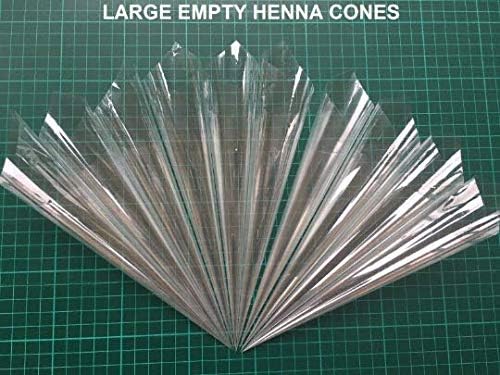 1 x Pack of 30 Pre-rolled empty henna cones (clear film)
