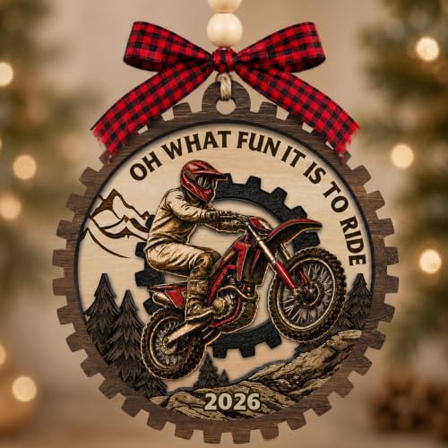 Sengift Motorcycle Motocross Wood Hanging Ornament