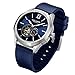 Produktbild CADISEN Mechanische Automatik Uhr Herren MIYOTA 82S5 Gummiband Saphirglas Wasserdicht Armbanduhr (Blau)