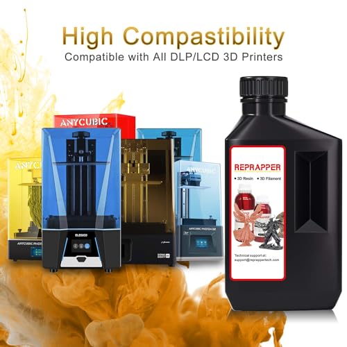 Reprapper REP-RESIN-001-METAL-1KG-BRASS Brass Metalshift 3D Printer Resin 405Nm Fast Uv-Curing Standard Photopolymer 3D Printing Resin thumb #4