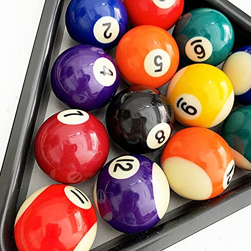 ISPiRiTo Billiard Ball Set Mini Size 1-1/2 Pool Balls Set Complete 16 Balls Set American Style Resin Balls Come with Triangle Rack Pool Table Accessories - Thumbnail 3