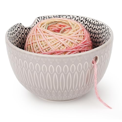 Aeelike Grau GroßE Keramik Garnschale, Elegant Tragbarer Keramik...