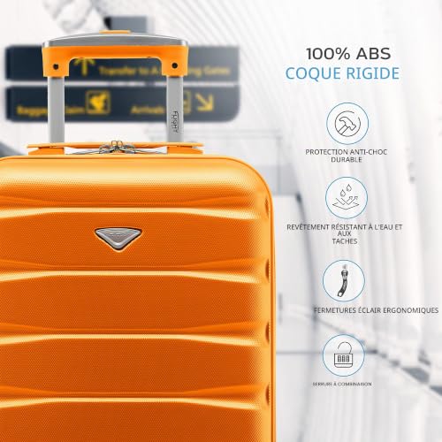 Flight Knight ABS Valise Cabine 55x35x20 cm Compatible avec Air France, Hop! easyJet, RyanAir Et Bien d'autres! Bagage a Main Legere Sac Cabine avec 4 Roues. – vue 5