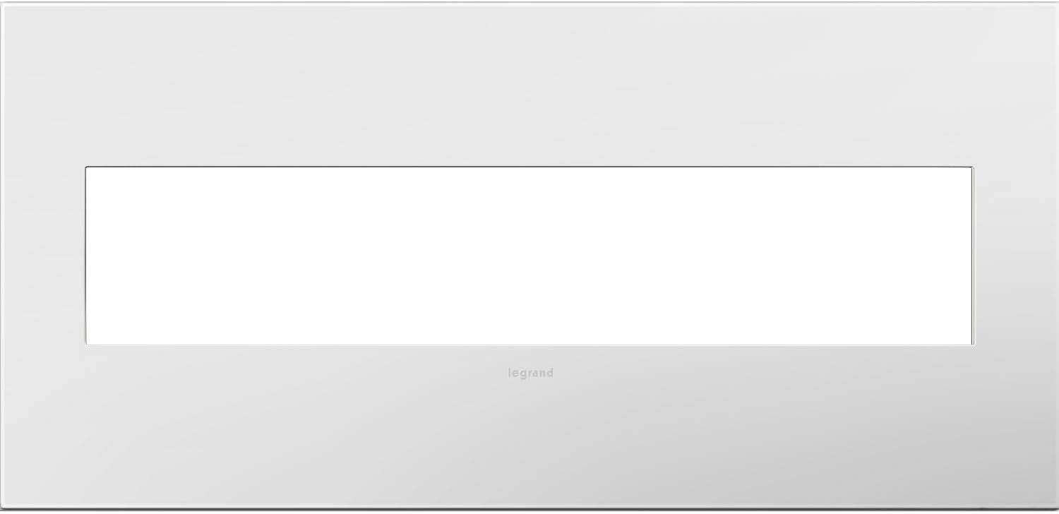 Gloss White-on-White, 5-Gang Wall Plate