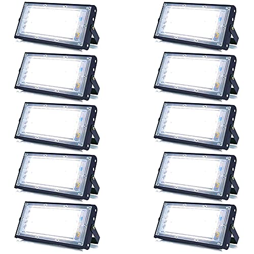 Image of MLD BL2123 10W Led Flood Light AC 220V Waterproof Brick Focus Floodlights for Indoor Outdoor Lights | White | 10 Watt | Pack of 10