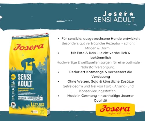 Josera Exclusive SensiAdult, Hundefutter, Trockenfutter, 12,5 KG + Goodie Quietsche Seppl