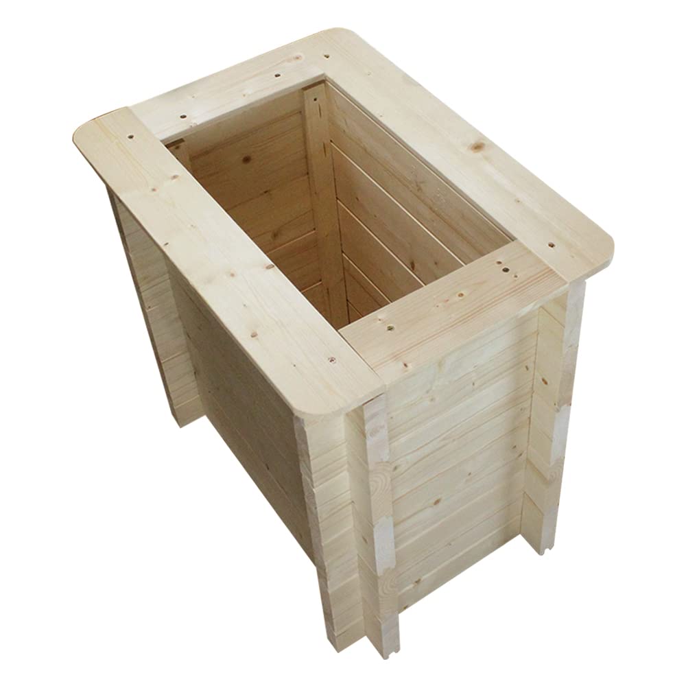 TIMBELA Carre Potager Exterieur Bois - Jardinieres Exterieur pour Jardin, Balcon, Terrasse – pour Fleurs, Herbes aromatiques, Légumes- Bois Massif pin/épicéa 28 mm, 58x38xH57 cm, M611