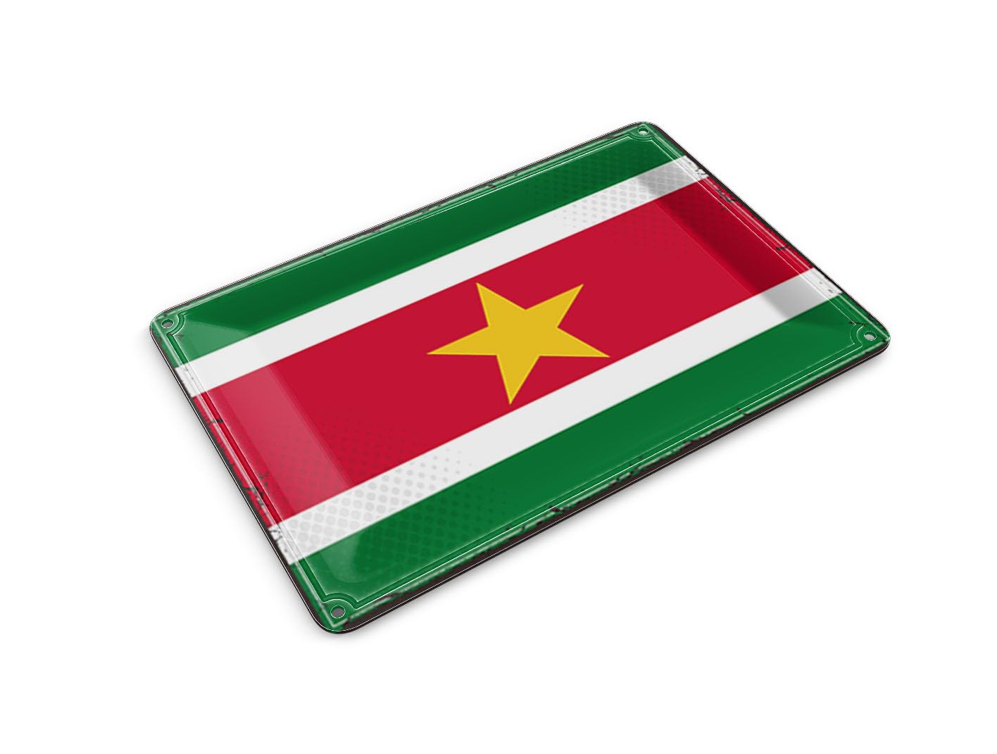 Femer Tin Postcard Suriname Flag 14 x 10 cm Retro Flag of Suriname Decorative Sign
