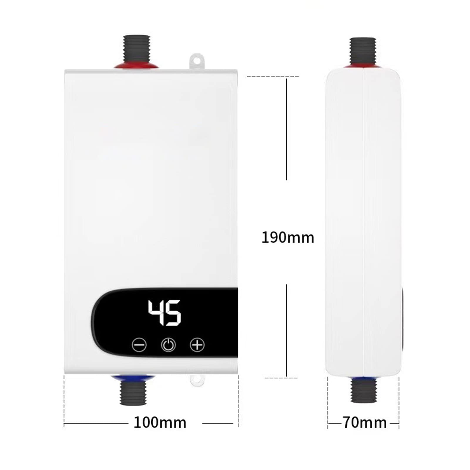 Scaldabagno Elettrico Istantaneo Senza Serbatoio, Scaldabagno per Doccia Ad Alta Efficienza Energetica con Ampio Display LCD, per Bagno Cucina Domestica