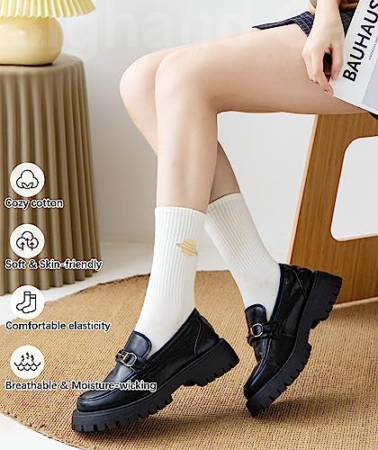 Image of IIG Women's Fashion Cute Cotton Socks Novelty Funny Above Ankle Crew Socks Holiday Gifts for Women 4 /5 Pairs