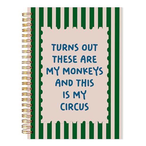 Carnet de bureau amusant vert 14x21cm et journal à spirales pour cadeau femme