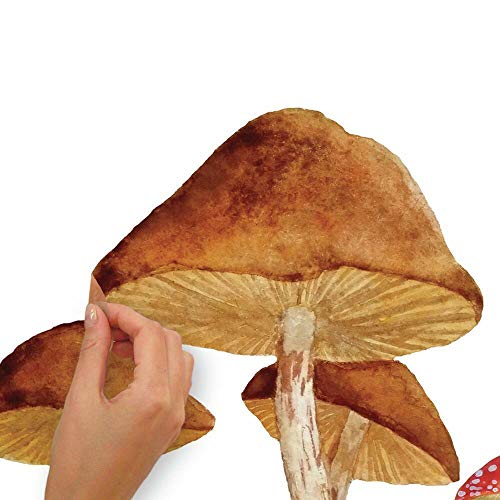 RoomMates RMK4411TBM Mushroom XL Giant Peel and Stick Wall Decals, Brown, Red, White, 58.13 inches x 33.47 inches - Image 3