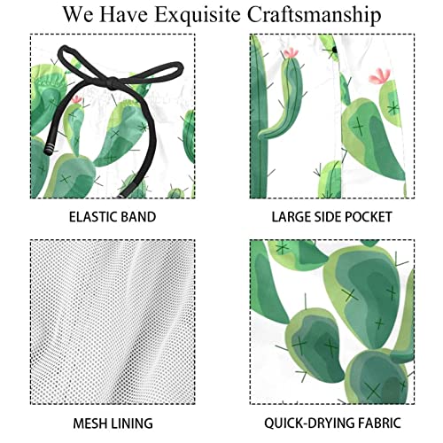 Short de plage à motif cactus pour les après-midis d'été