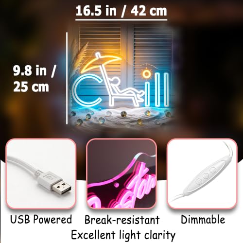 Image of Chill Neon Sign for Wall Decor Dimmable Led Neon Lights Signs