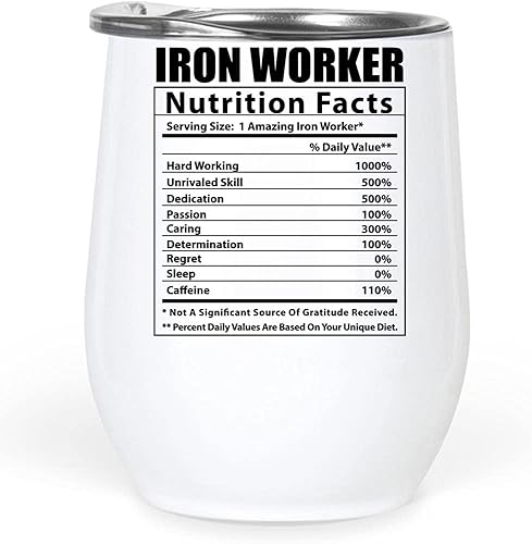 Lovesout Funny Iron Worker Nutritional Facts Gifts Tumbler 12 Oz Christmas 2025 Ideals