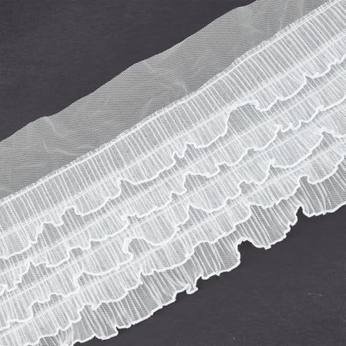 NICENEEDED 85 CM Stretch Ruffle Lace Trim