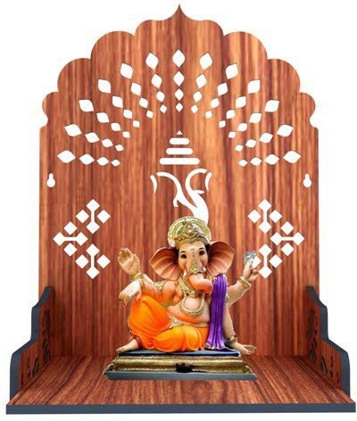 MANDIRAM SSI Wooden Mandir for Pooja Home Decoration Wall Mounten Beautiful Temple
