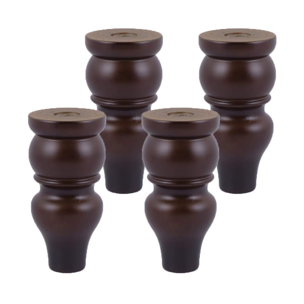 Patas de madera maciza torneada estilo vintage para sofás y sillas de diseño clásico