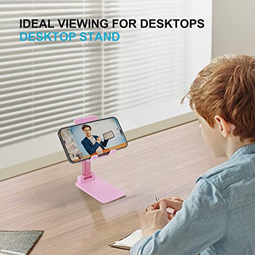 Support téléphone pliable réglable pour bureau et pied microphone compatible iPhone Android
