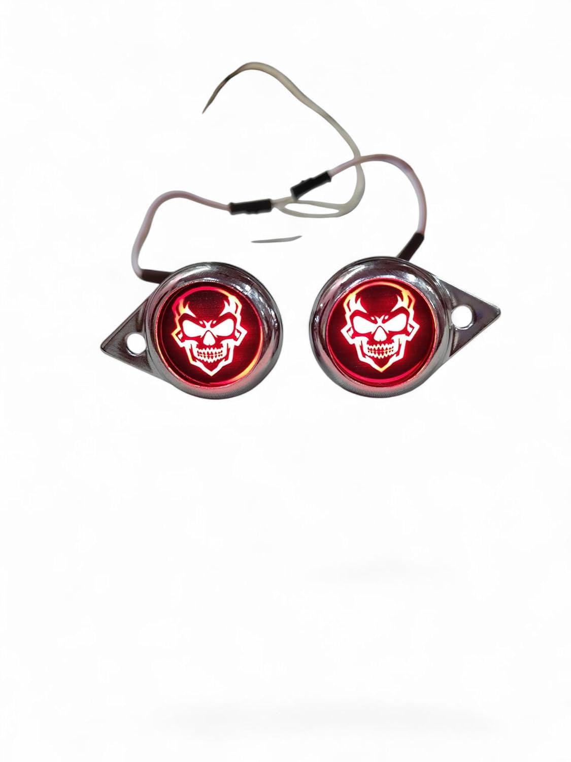 Skull LED Parking Light Compatible with Royal Enfield Classic, Standard, Electra 350, 500 cc BS4, BS6 Models 2015-2021 (Red)-image-14