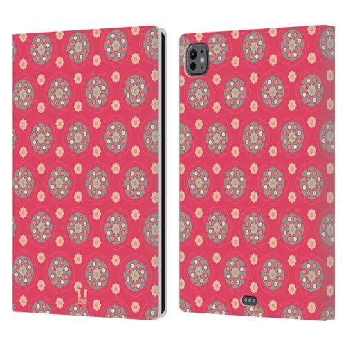 Fiore Bohemien Pattern Custodia Portafoglio Compatibile con Apple iPad PRO 11 M4 2024 rosa pelle