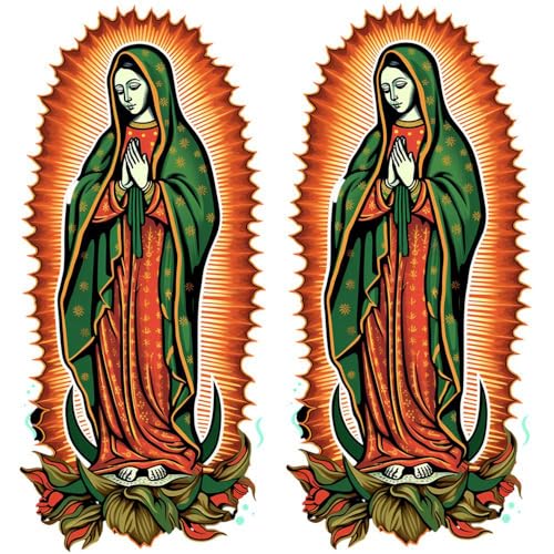 Dopetattoo 6 sheets Temporary Tattoo for Men and Women Guadalupe Mexican Virgen Mary De Guadalupe for Men Temporary tattoo for Women Neck Arm Chest for Woman