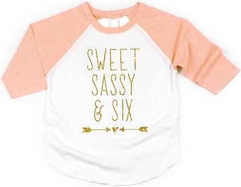 Girl Birthday Shirt Sweet Sassy and Six Girl Sixth Birthday Outfit