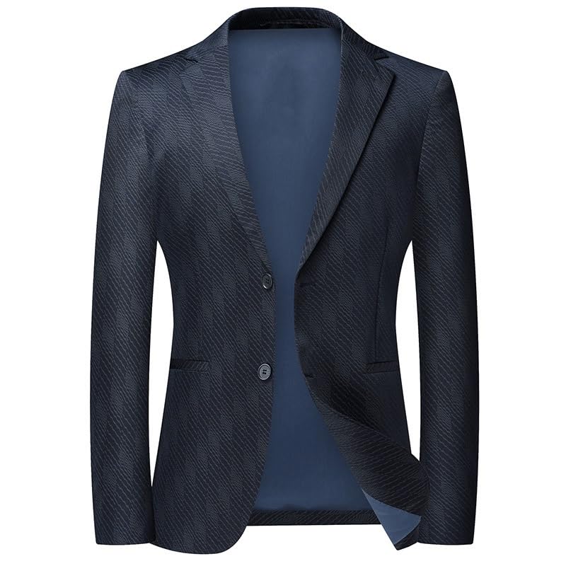 Mens Dark Blue Suit Jackets Casual Two Button Slim Fit Blazers Suit Separates Coat Sport Coats for Wedding Prom Party
