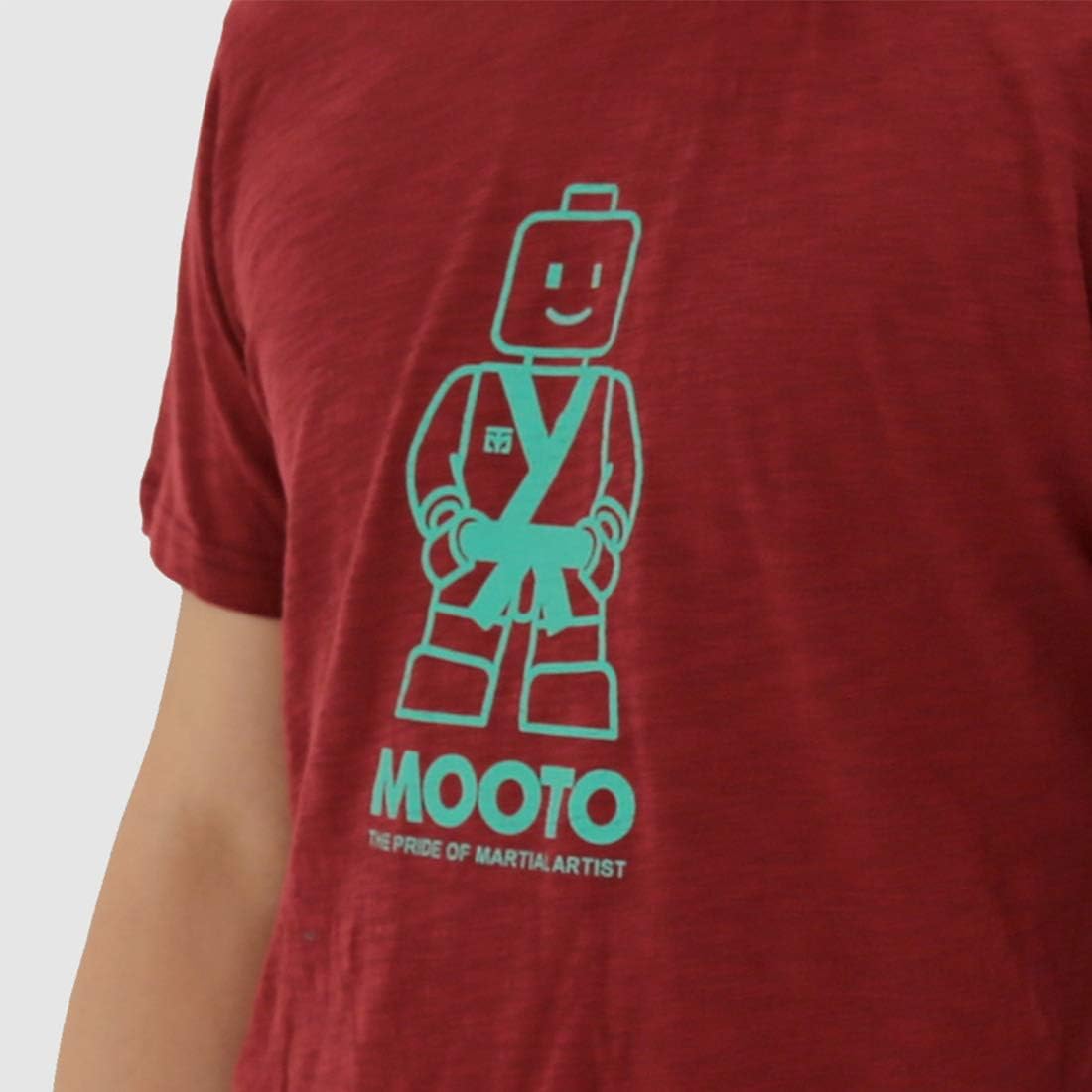 MOOTO Taekwondo Slub Mootoy T-Shirts TKD MMA Martial Arts Kick Boxing Team Shirts (2) Wine, 170