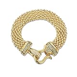 UNY Jewelry Antique Fashion Popcorn Chain Designer Brand Inspired Women Unique Christmas Gifts Bracelets (Gold)