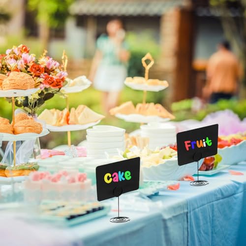 Lot de 16 mini tableaux noirs avec support et marqueurs à craie - Pour buffet, prix, fête, mariage KAMHBE – vue 5