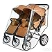Aligle Twin stroller raincoat Universal Size Side By Side Stroller Weather Shield, Baby Rain Cover/Wind Shield